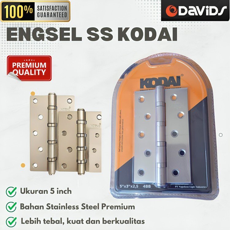Engsel Pintu Rumah Kamar Esel Ensel Stainless Tebal Blister Kodai 5 inch