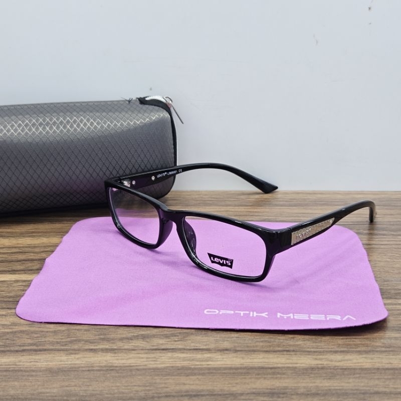 frame kacamata pria wanita levis square LS65001 free lensa minus