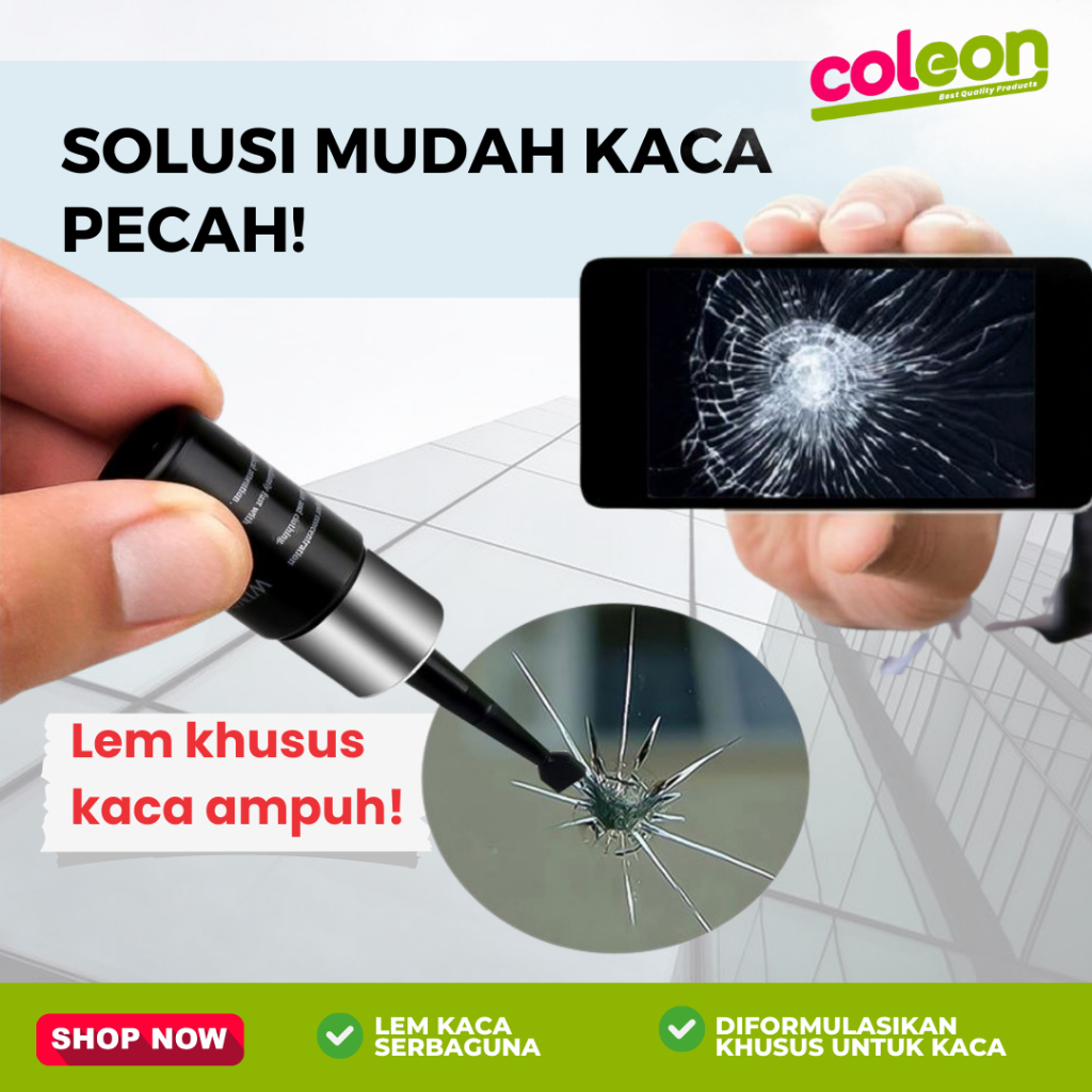 [HITAM] Windshield Repair Kit Glass Lem Kaca Mobil Retak Lem Layar LCD Hp Retak Lem Kaca Aquarium