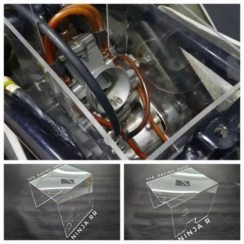 Tabokan filter karbu akrilik transparan ninja R SS ninja RR akrilik 3 mili bening