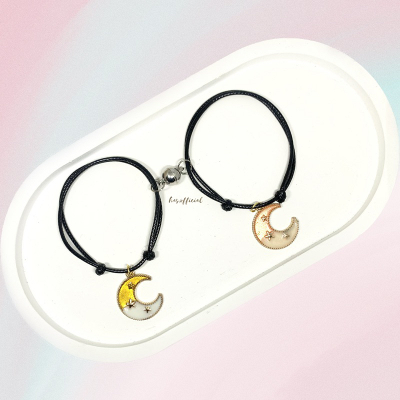 Gelang Bulan Magnet / Gelang Couple Magnet / Gelang Hitam