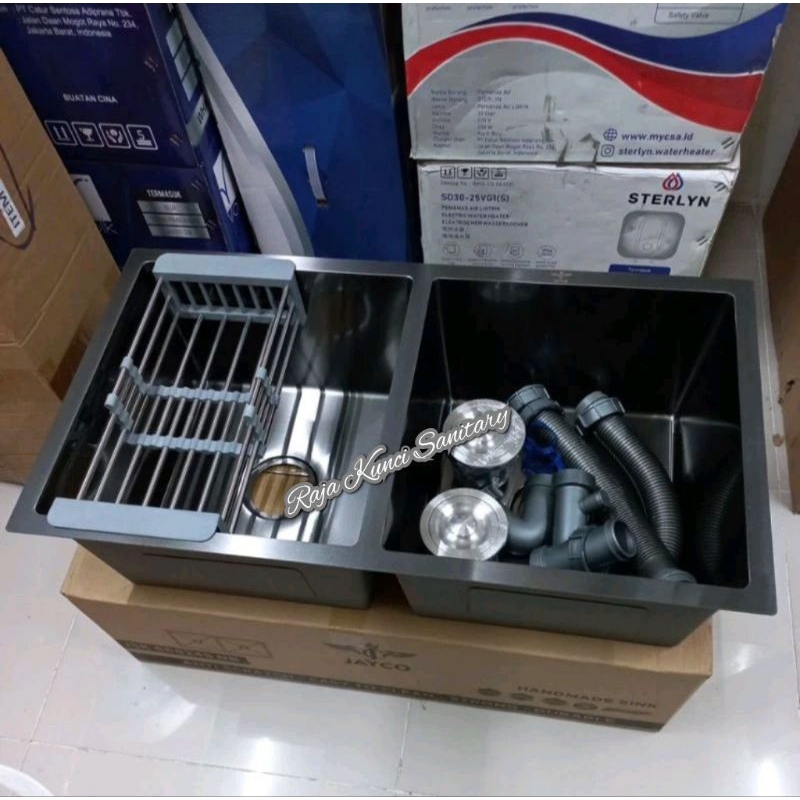 Kichen Sink Undermount 8245 6045 Hitam Black/Kitchen Sink Undermount 6045/8245 Stainless Hitam Black