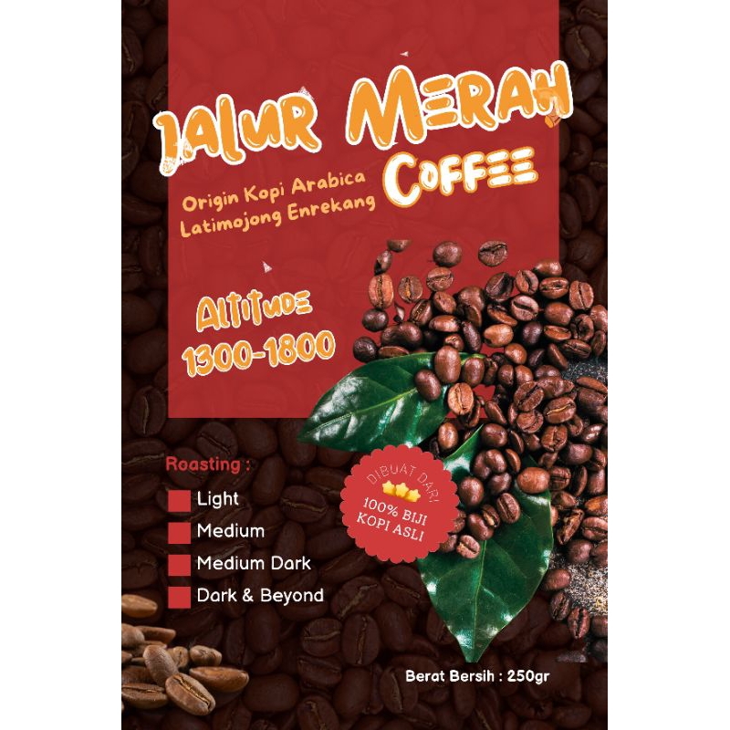 

Jalur Merah Coffee Kopi bubuk Specialty Arabika Enrekang Origin Pegunungan Latimojong