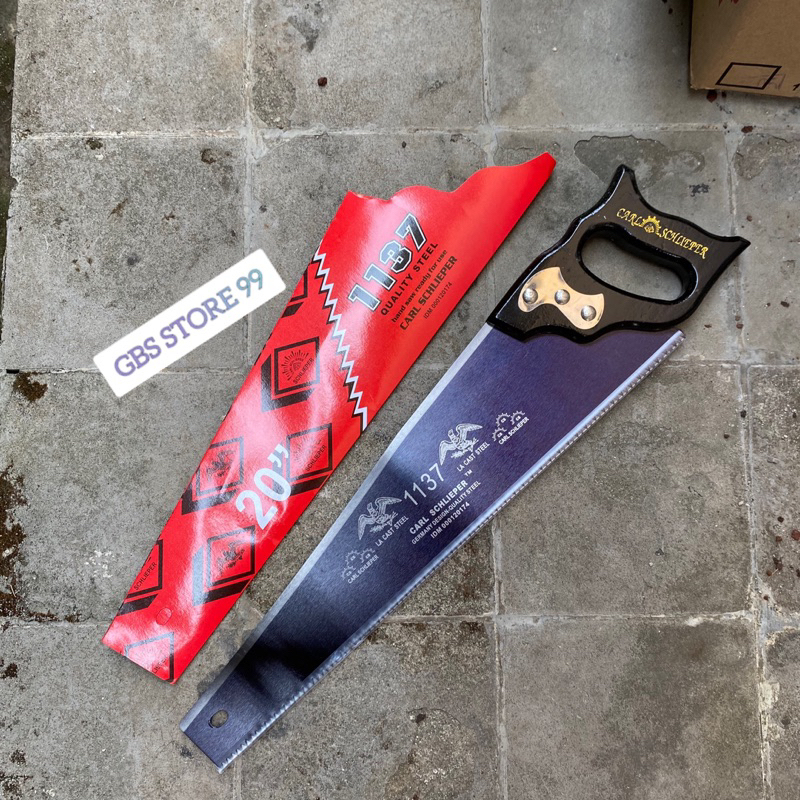 Gergaji kayu cap mata merah original Germany 20 Inch- Gergaji manual kayu bambu schlieper siap pakai