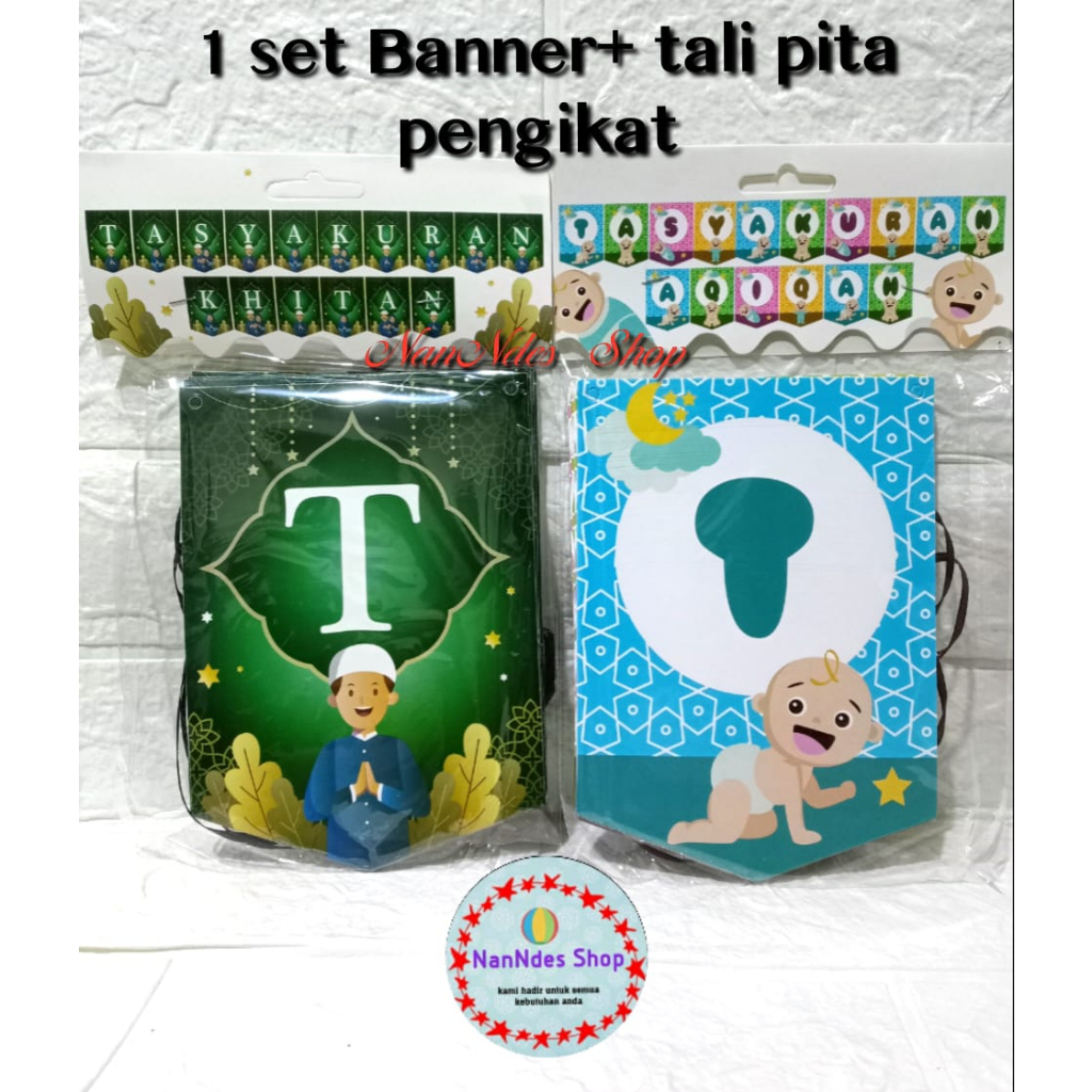 Bunting flag Tasyakuran Khitan Khitanan Sunat Tasyakuran Aqiqah Hiasan dekorasi syukuran lahiran Ana