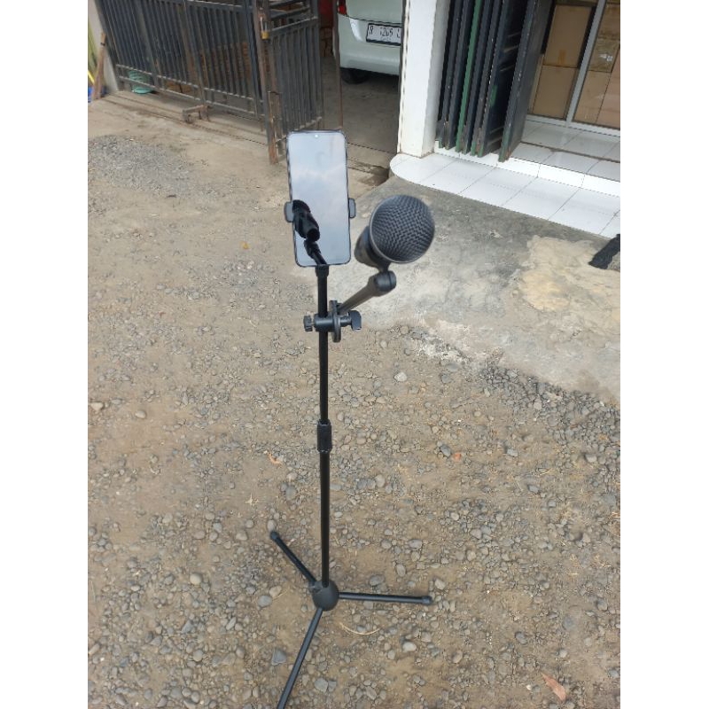 STAND MIC HOLDER HP STAND MICROPHONE PLUS HOLDER HANDPHONE TIANG MIC HOLDER HP MICK