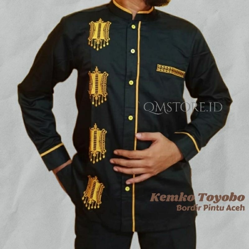 Exclusive Koko Pintu Aceh - Hitam Bordir Gold