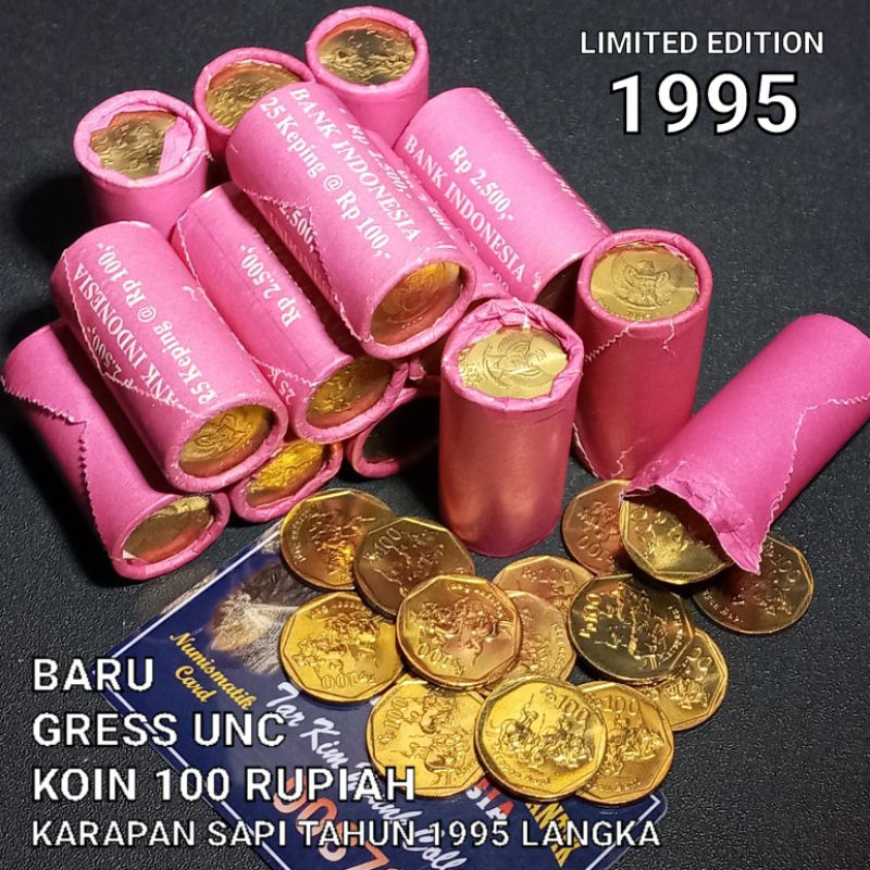 Koin 100 Rupiah Karapan Sapi Tahun 1995 Gress Unc Langsung Ambil Dari Roll