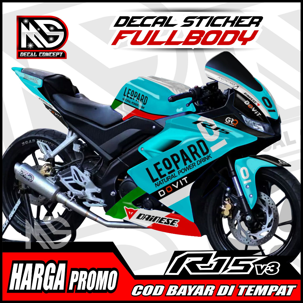 (PROMO SPECIAL) Decal Stiker R15 V3 Leopard Full Body Keren Stiker R15 V3 Full Body Keren Striping R