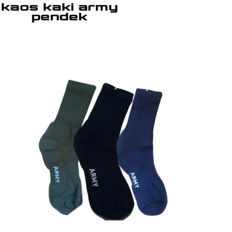 Kaos Kaki Pria Tebal/Kaos Kaki Army Tebal Pendek/Kaos Kaki PDL Pendek/Putri Alisa