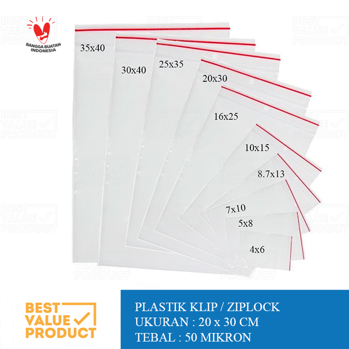 PLASTIK KLIP ZIPLOCK 20 x 30 cm PLASTIK KLIP ZIPLOCK CLIP 20x30cm