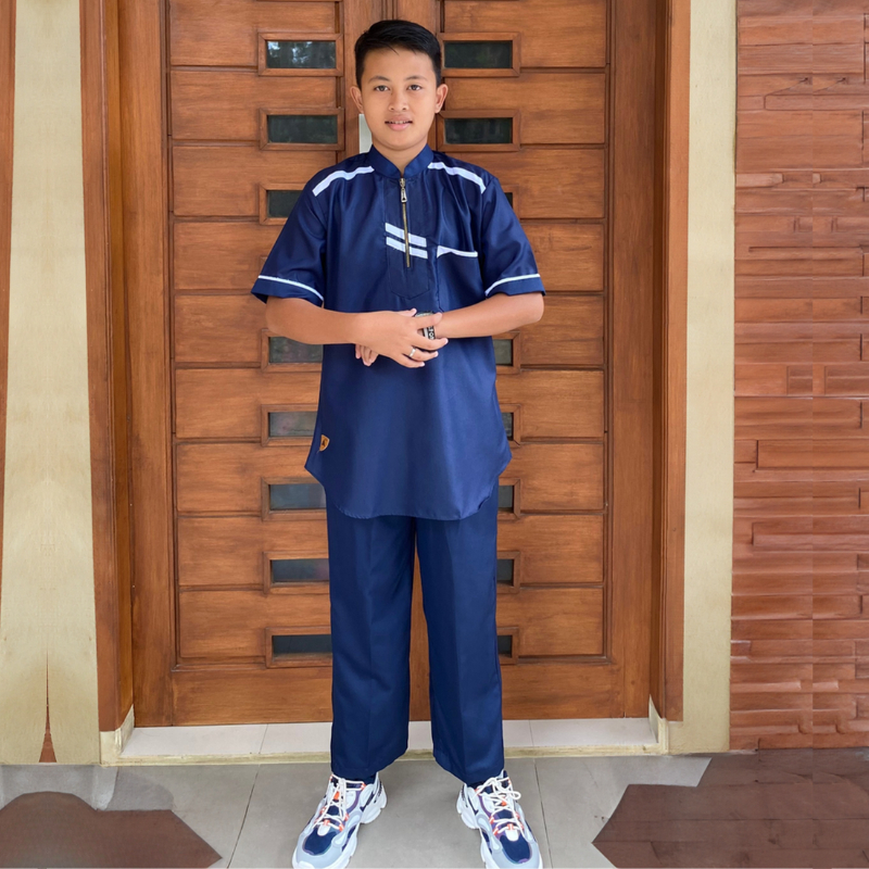 KOKO TURKI ANAK LAKI LAKI KATUN TOYOBO GRADE A POLOS SETELAN BAJAU MUSLIM ANAK LAKI LAKI