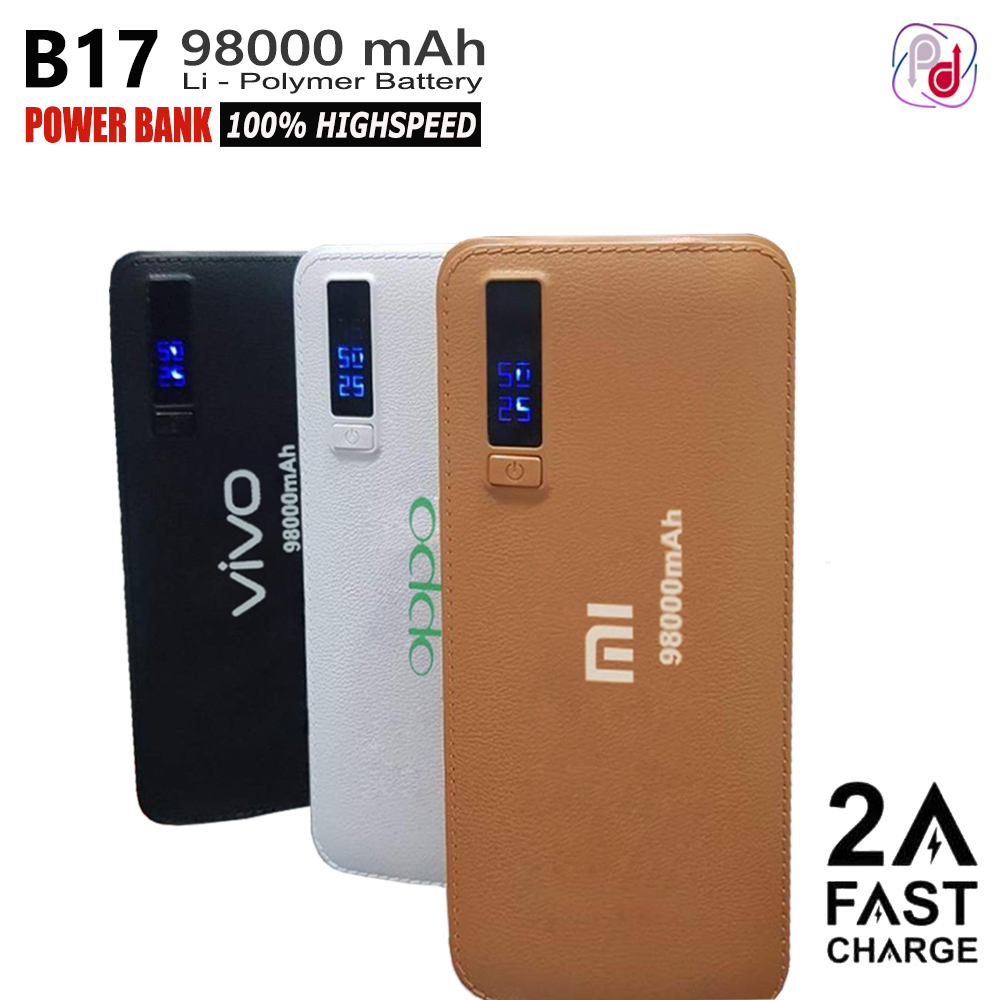 [ NEW B17 ] Power Bank LED Senter Xiaomi / Oppo / Vivo / Samsung 98000 mAh Powerbank LED 3 Port USB 