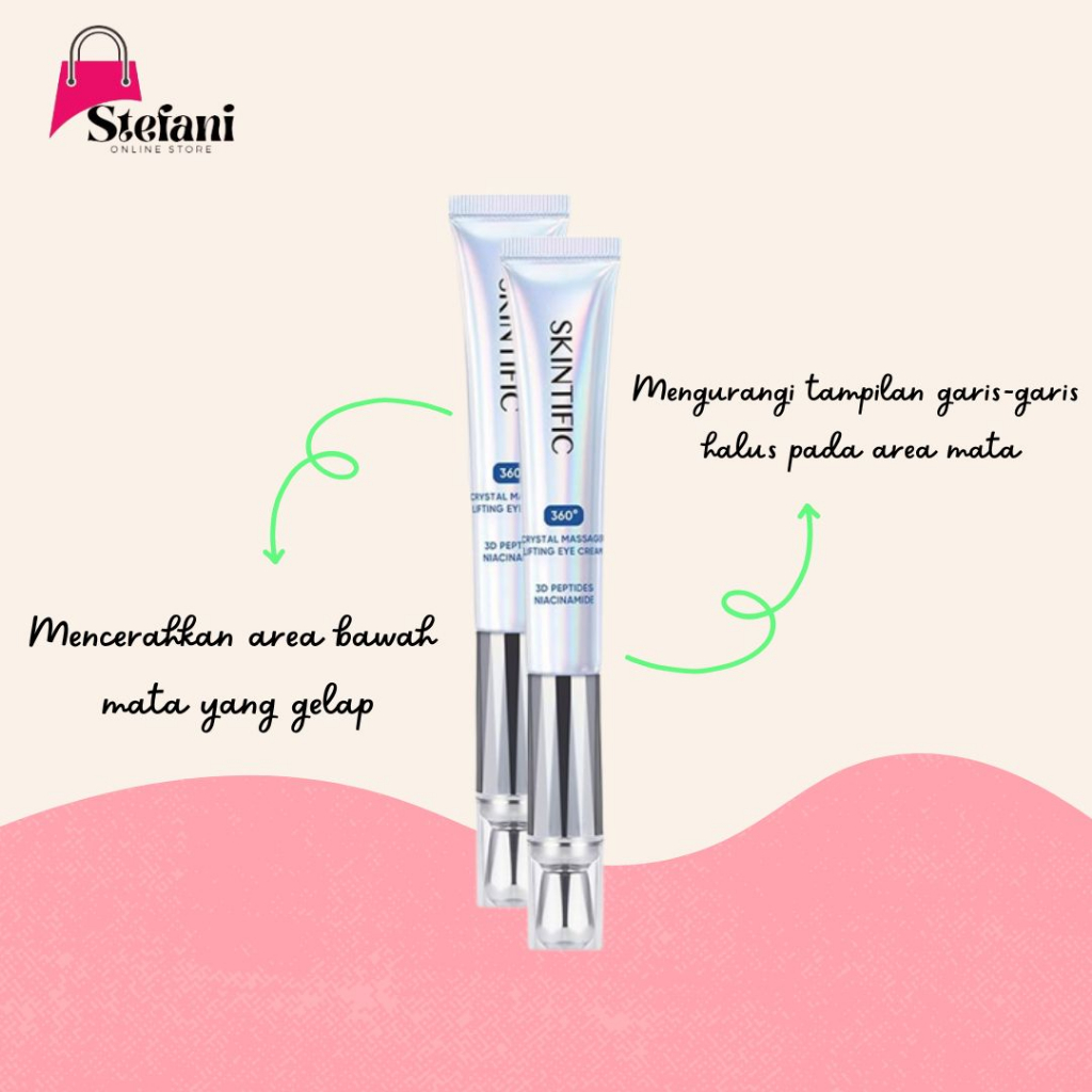 Skintific 360 Crystal Massager Lifting Eye Cream | 3D Peptides Niacinamide 20g