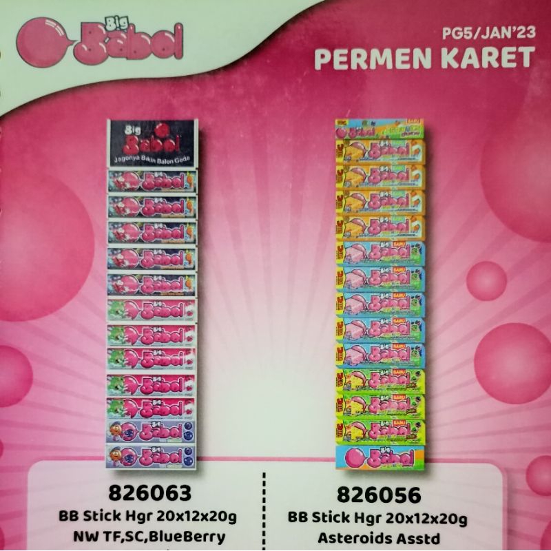 

Big Babol Stick Hgr 20x12x20gr mix Varian