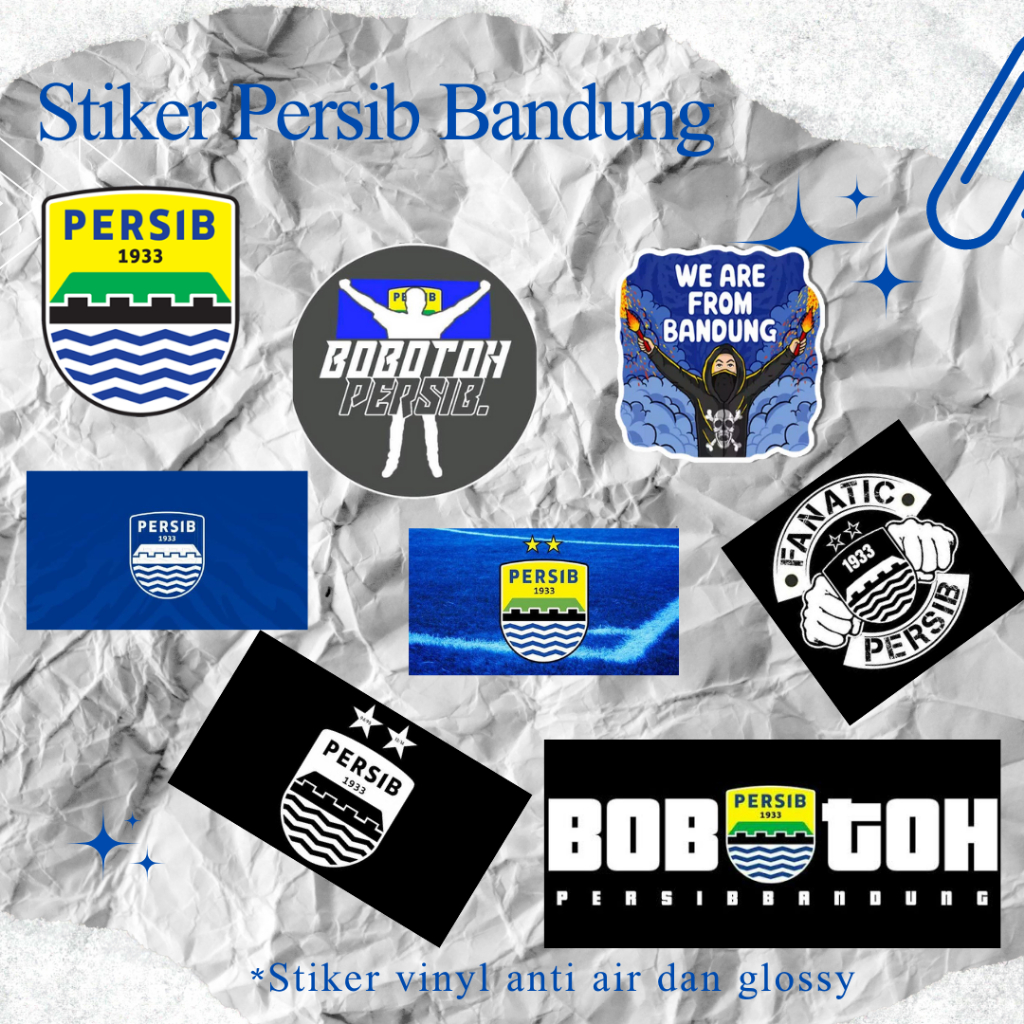 

STIKER CLUB BOLA PERSIB BANDUNG ANTI AIR ISI 100 PCS PREMIUM