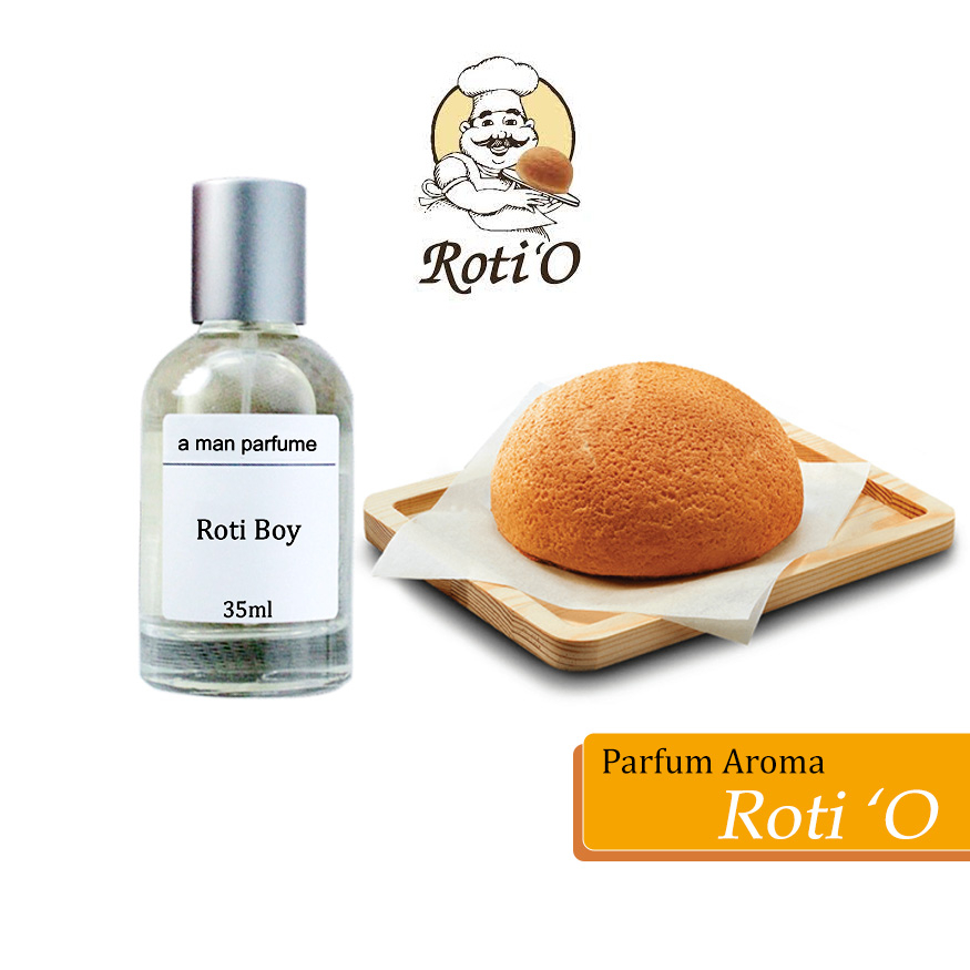 Parfum Aroma Roti'O 35ml Spray Tahan Lama Parfume Vanilla Kopi Roti Boy