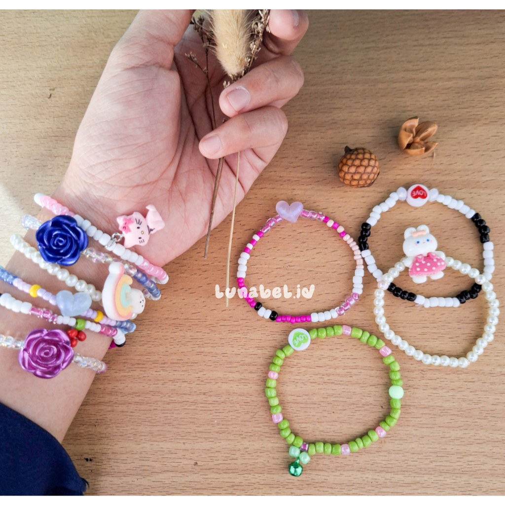 COD gelang mutiara bisa untuk anak | dewasa | bracelet korea | pearl bracelet | gelang korea | gelang manik dengan tali senar elastis