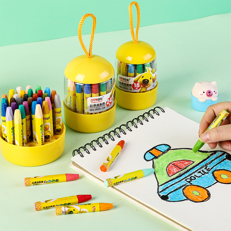 

TweedyToys - Crayon Bulat / Crayon Desain Barrel / Crayon Anak Set isi 12/18/24/36 Warna Krayon Oil Pastel