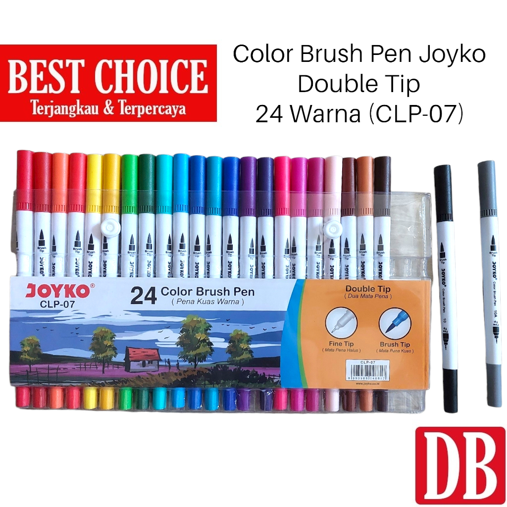 

Color Brush Pen / Pena Kuas Warna Dual Tip Set Joyko CLP-07 (24 Warna)