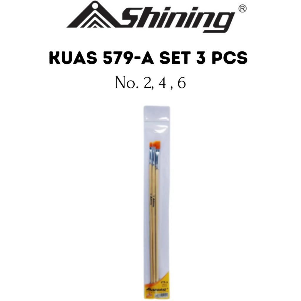 

Shining Kuas Gambar/Lukis - Paint brush set 579-A (set 3) no. 2,4,6