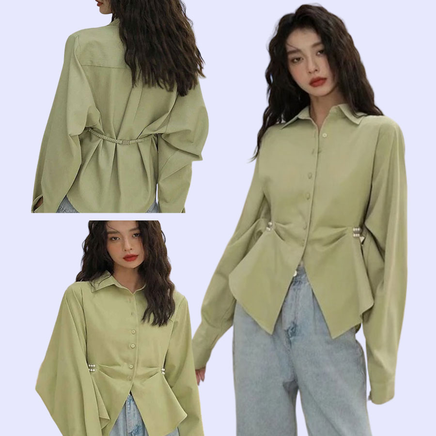 BLOUSE WANITA MIU102 PEARL MATCHA