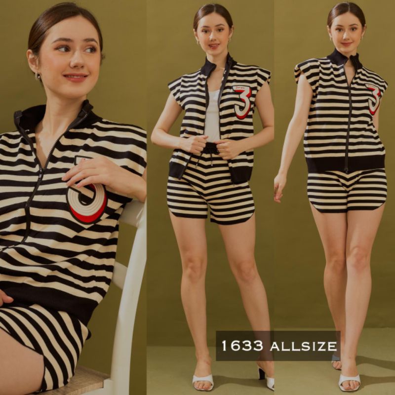 Setelan Wanita Kaos + Celana Pendek Rajut LD 100 Quality Import