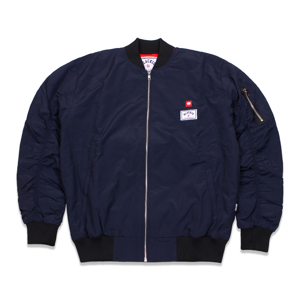 Black ID - Jaket Bomber Pria Lengan Panjang Navy | JKT Carrol