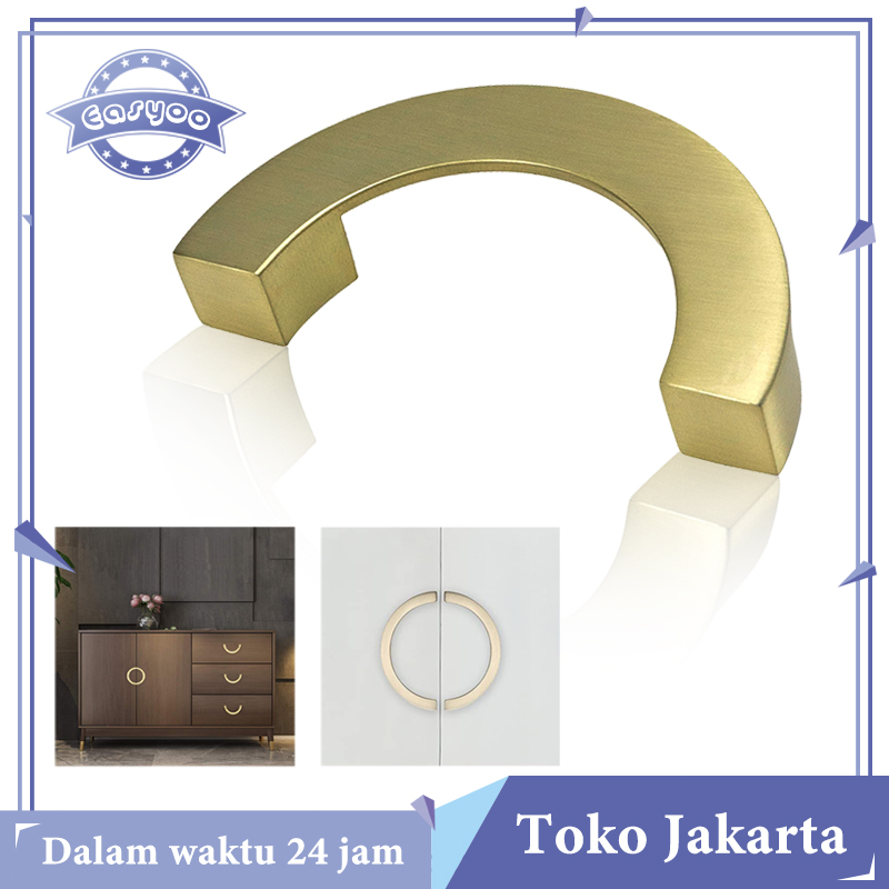 Gold Hitam Handle Lemari Panjang Gagang Pintu Lemari Setengah Lingkaran