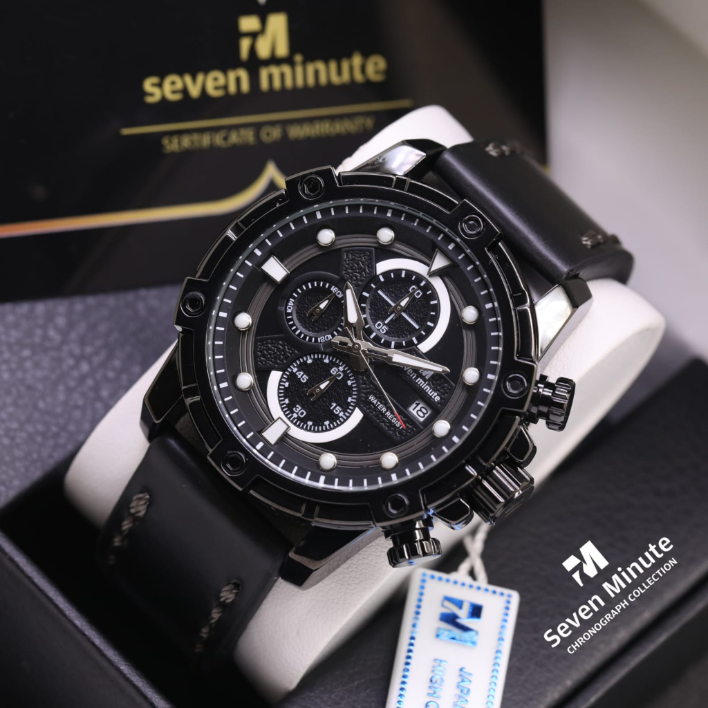 NEW ARRIVAL Jam Tangan Pria Seven Minute Original Kulit Chrono Aktif SM-S93482