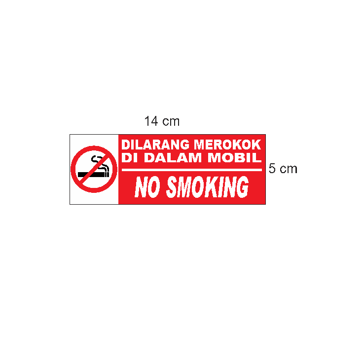 

Stiker Vinyl Himbauan Dilarang Mer0k0k di dalam Mobil No Smoking Car