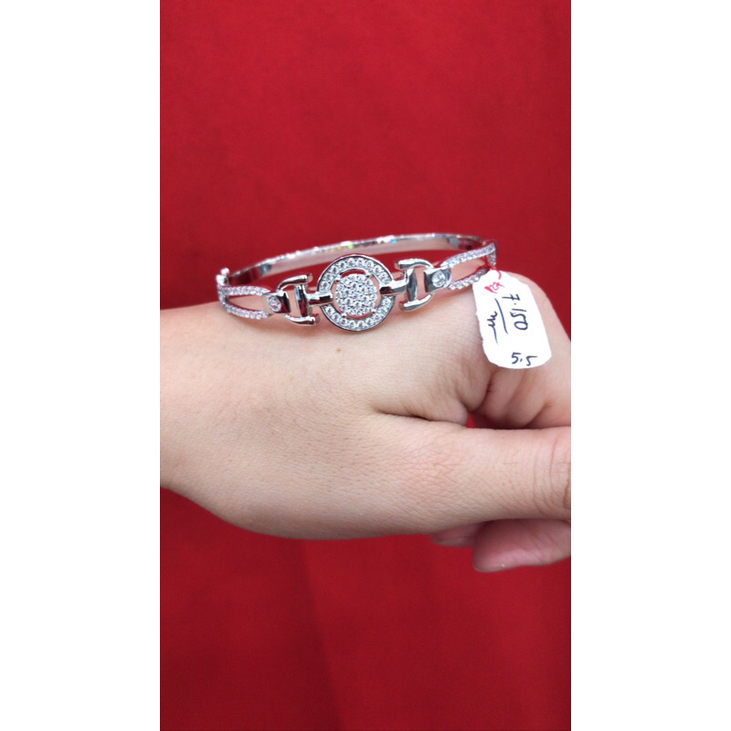 Gelang bulat bangle bulat cor putih 375
