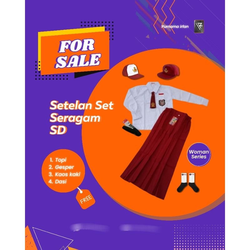 seragam sekolah SD lengkap / baju seragam SD Lengkap / seragam SD perempuan / seragam sekolah putih