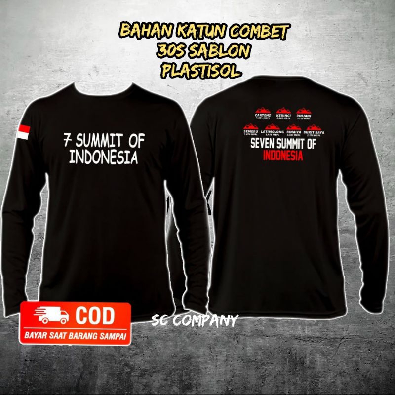 KAOS DISTRO GUNUNG 7 SUMMIT INDONESIA BAJU GUNUNG TUJUH SUMMIT INDONESIA