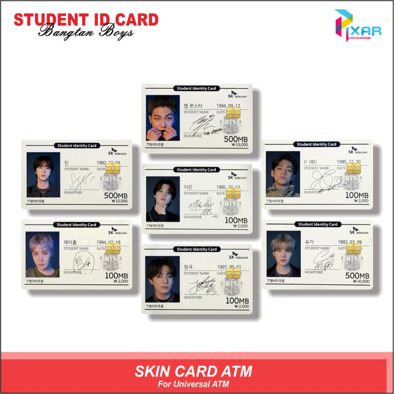 

STICKER CARD ATM STIKER KARTU ATM E-MONEY MOTIF STUDENT KPOP KOREA TERBARU ANTI GORES ATM SKINCARD