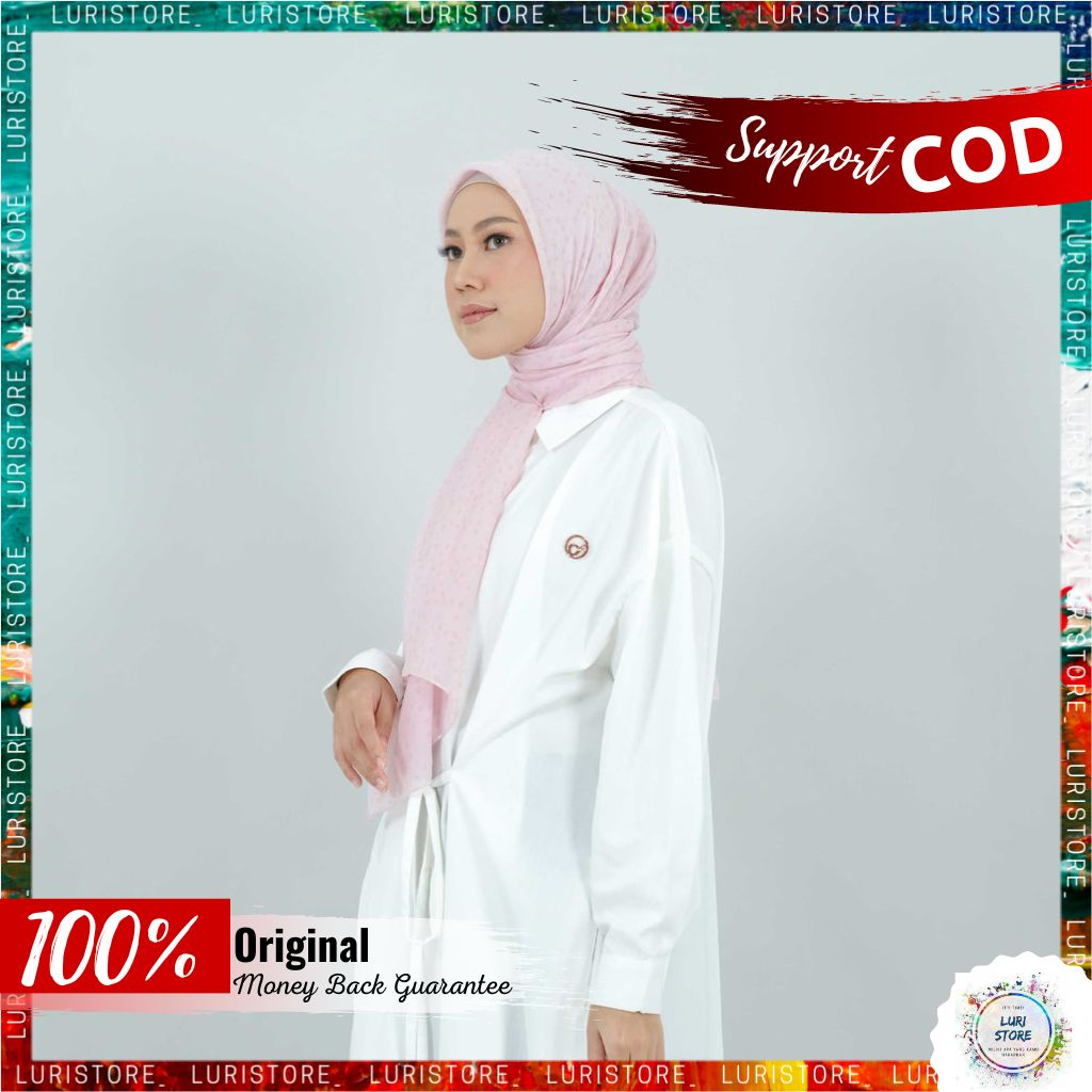 HIJAB DEENAY FARANISA SQUAREPASHMINA SILVER PINK Jilbab Kerudung Hijab Pasmina  Voal Denay Terbaru