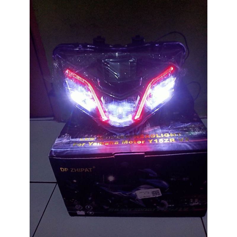 lampu depan zhipat mx king 150 v2 LED running merah