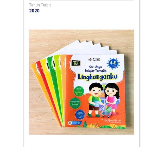 BUKU SERI ASYIK BELAJAR TEMATIK USIA 4-5 TH 8 BUKU ERLANGGA FOR KIDS