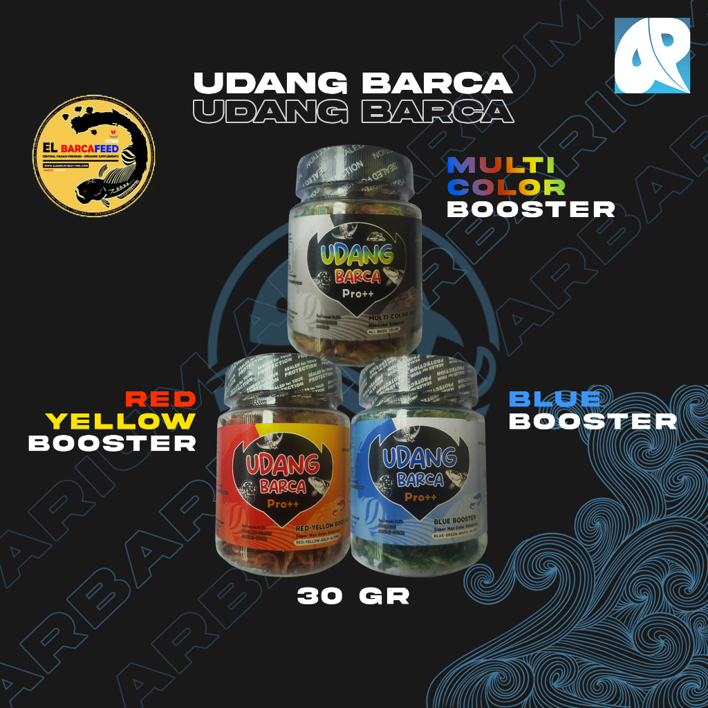 PROMO ORIGINAL EL BARCA Udang Barca Pro++ Udang Kering (Super Red - Yellow - Blue - Multi Color Enha