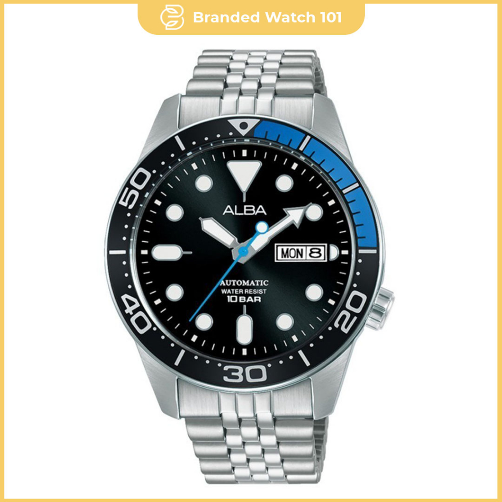 ORIGINAL Jam Tangan Pria Alba AL 4195 / AL4195 / 4195 Automatic Garansi Resmi 1 Tahun, Stainless