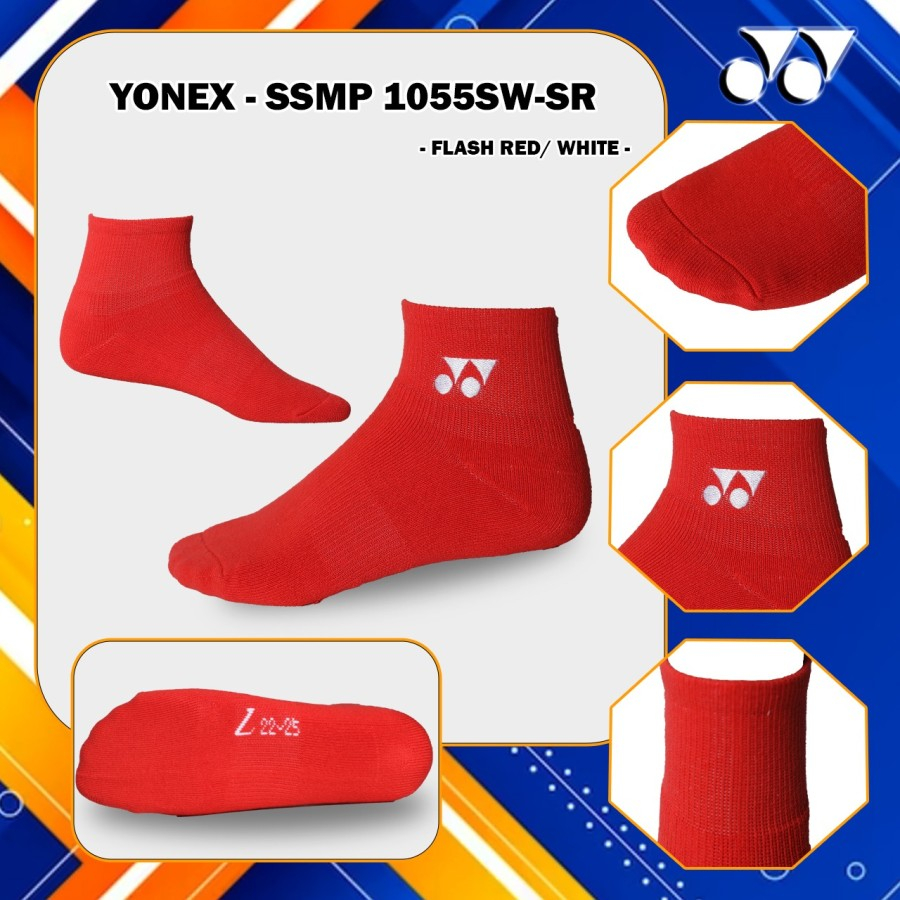 Kaos Kaki Badminton Tennis Sock Yonex SSMP 1055 SW Ladies Red White