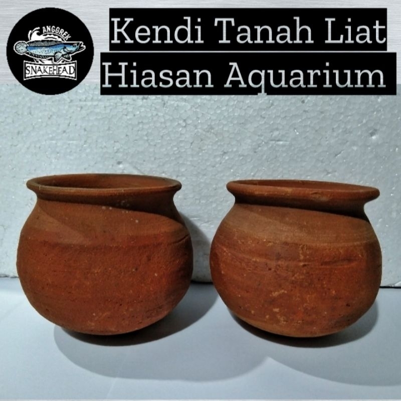 Kendi Tanah Liat Hiasan Aquarium