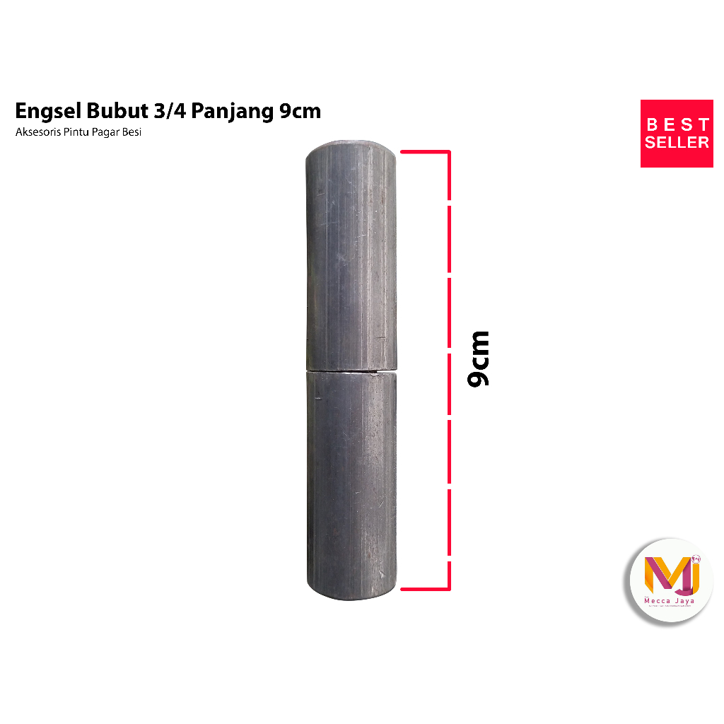 Engsel Bubut 3/4 Panjang 9cm | Untuk Pintu Pagar Besi,Dll