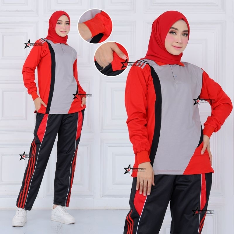 Setelan Baju olahraga Pria Wanita / Seragam Olahraga Senam