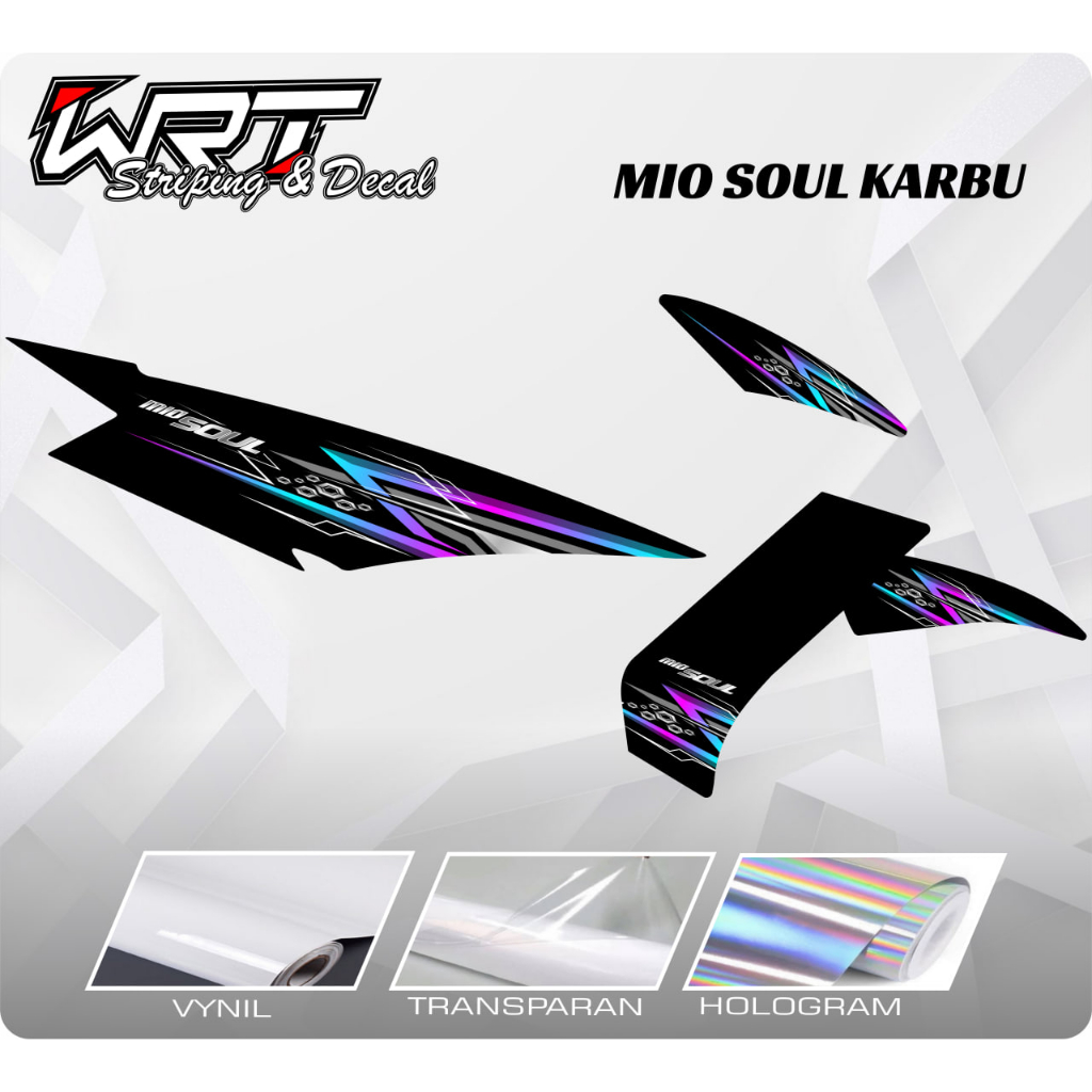 Striping Mio Soul Karbu-Stiker Decal Mio Soul Karbu Racing Rainbow v2