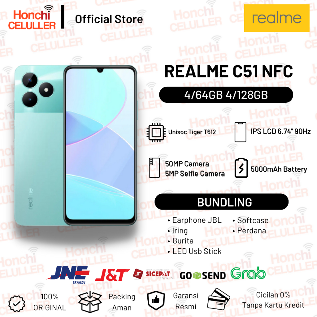 Realme C51 NFC 4G 4/128GB 4/64GB Garansi Resmi Realme Indonesia Original
