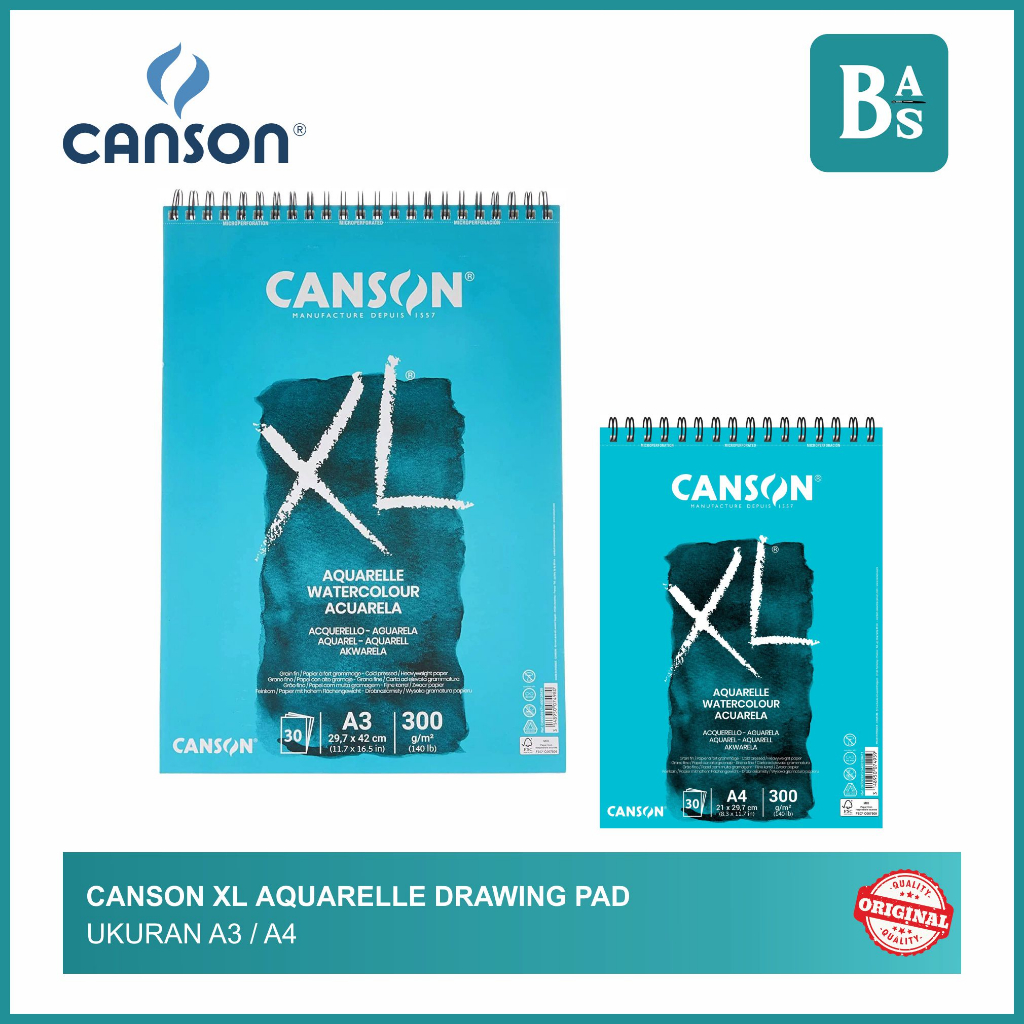 

Canson - XL Aquarelle Watercolor Drawing Pad - Buku Gambar Cat Air 300gsm - Bali Artemedia