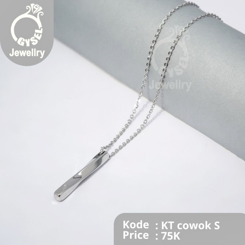 KT Cowok S - Kalung Cowok Titanium Silver