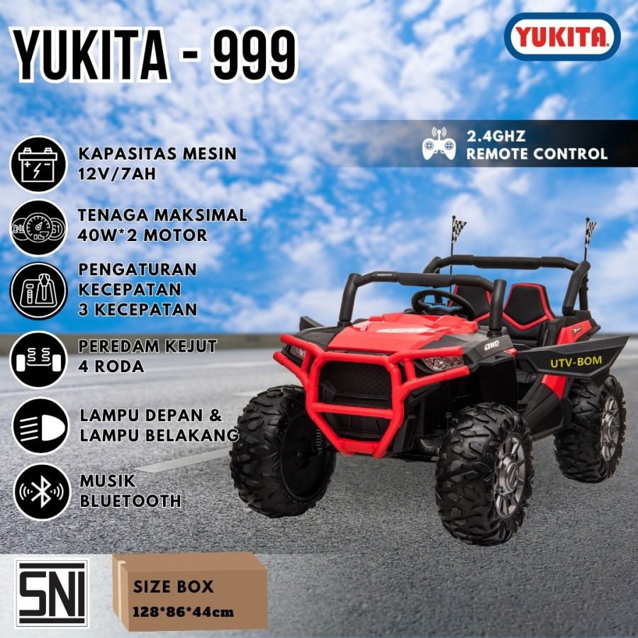 Mainan Anak Mobil Aki JEEP YUKITA 999 maenan mobilan remote control besar bagus keren kado gift hadi