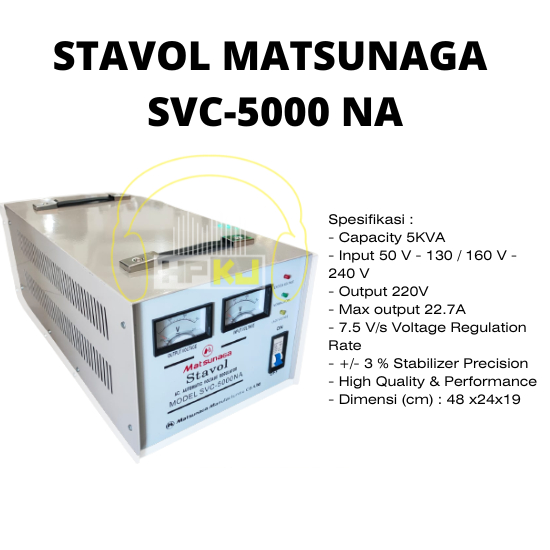 STABILIZER MATSUNAGA 5000 WATT - STAVOL SVC-5000N - MATSUNAGA 5000VA